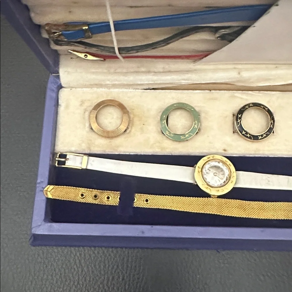 Vintage 1960 Nivada Colorama VI women’s Watch Set with Interchangeable Bezels